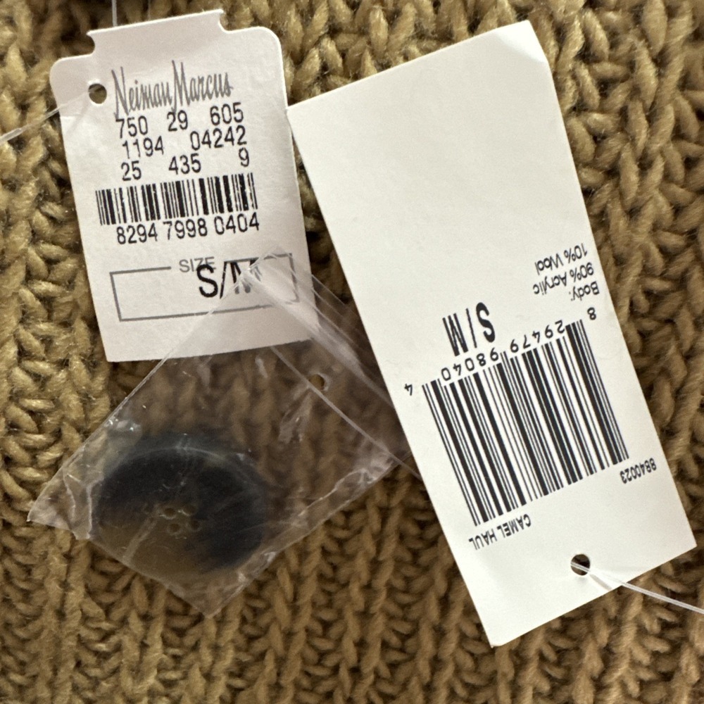 Neiman Marcus Wool Blend Poncho Turtleneck Sweater Womens Small Basic Oversized - Picture 7 of 9